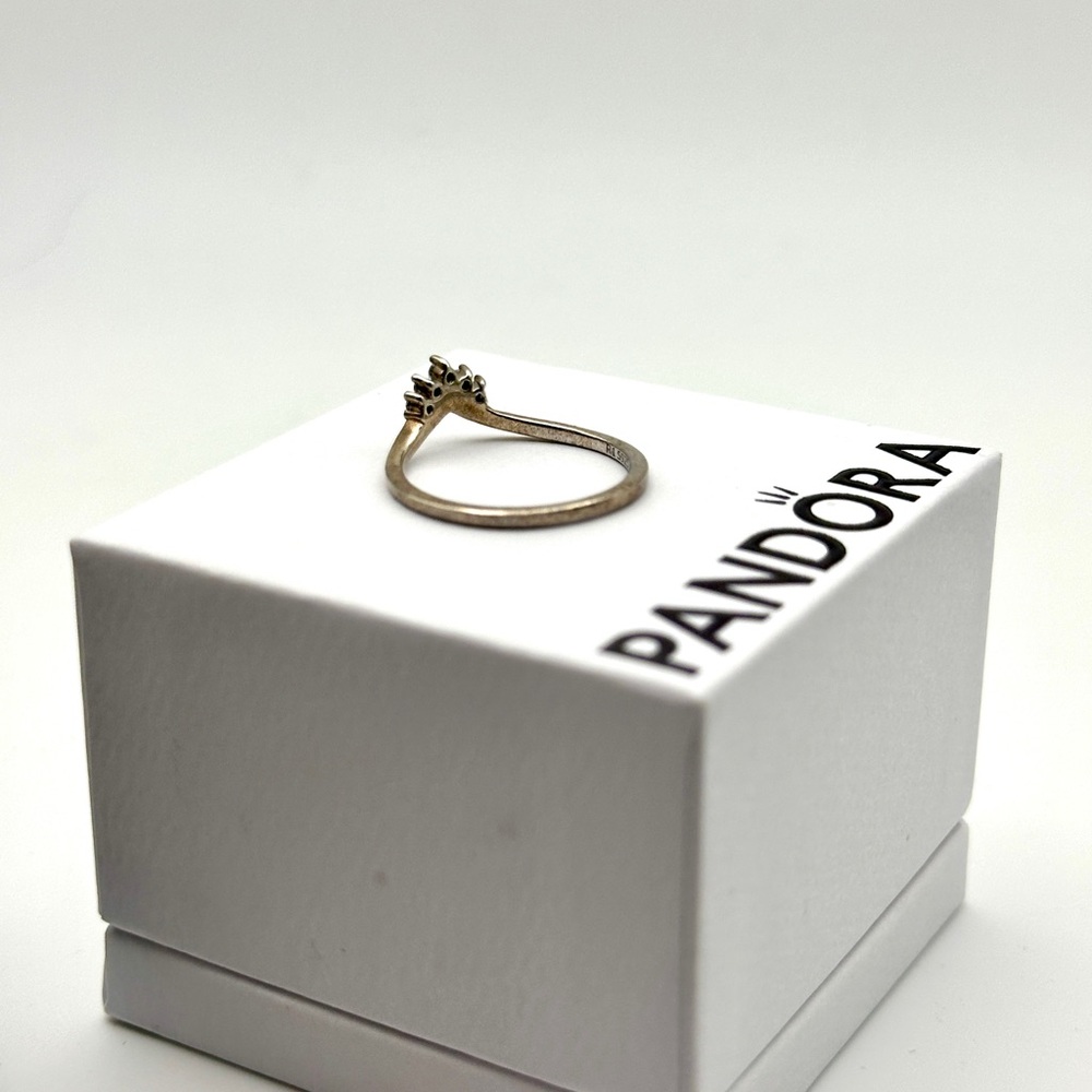 Pandora Sterling Silver Ring Size 6 – Gold Tone, Used